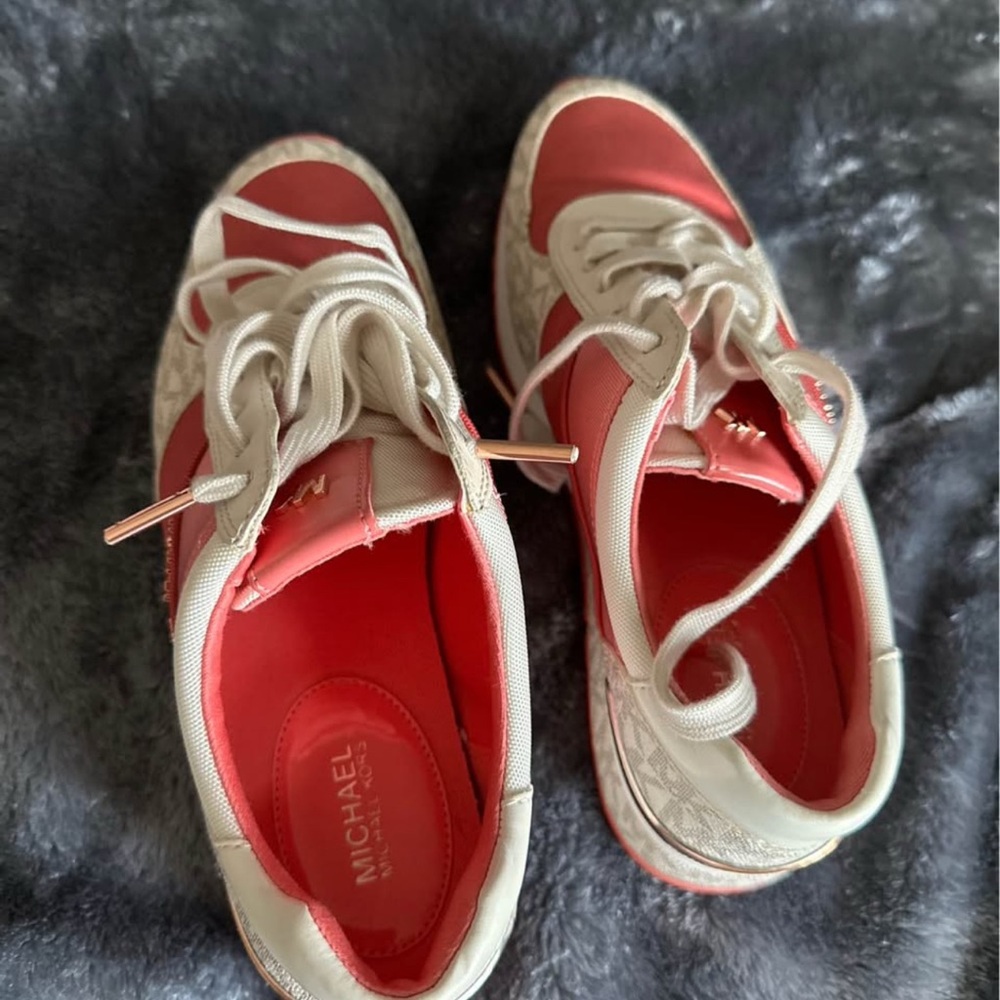 Michael Kors Red and Cream Women's Sneakers - Picture 2 of 3